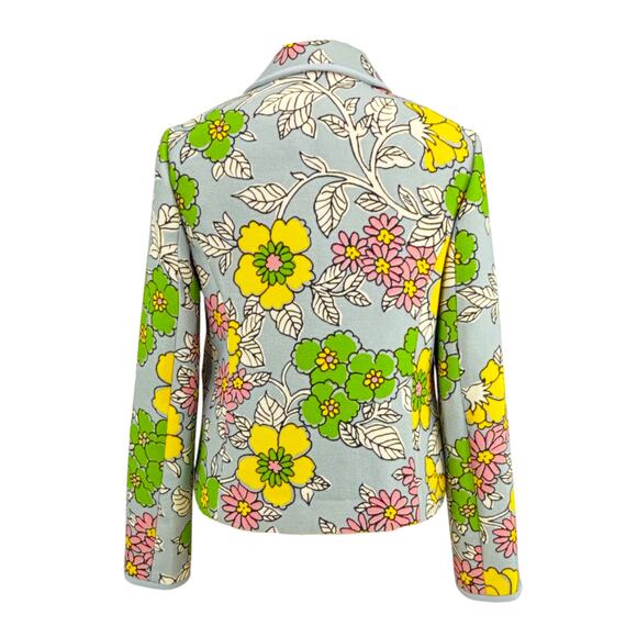 TORY BURCH Wallpaper Floral Twill Crepe Jacket in Blue Wallpaper Floral 2 - Picture 2 of 14